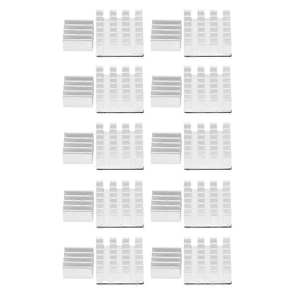 10 Sæt Store/Små Aluminium Køleplader CPU Køler med Klæbemiddel til Raspberry Pi 2/3/4B