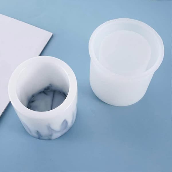 Penholder Silikoneforme Resin Blomsterpotteforme Blyantholder Krystal Epoxy Form