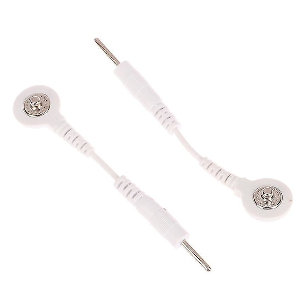 2 st elektrodledningar stift-till-snäppadapterkablar plugg W/ Tens 2 till 3,5 mm