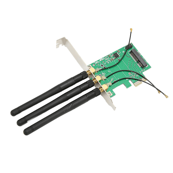 Mini PCIE til PCIE Adapterkort PCIE Nettverkskort Adapter Tre Antenne Nettverksutvidelseskort for Stasjonære Datamaskiner