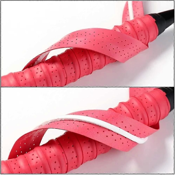 5 stk. Ketsjergreb, badminton tennis Over Grip Tape Åndbare Huller Super Absorberende Anti Slip (5 farver)