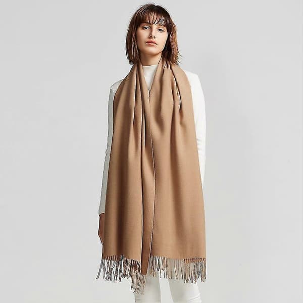 Dame Stor Myk Kasjmirfølelse Pashmina Sjal Wraps Lett Skjerf Kamel