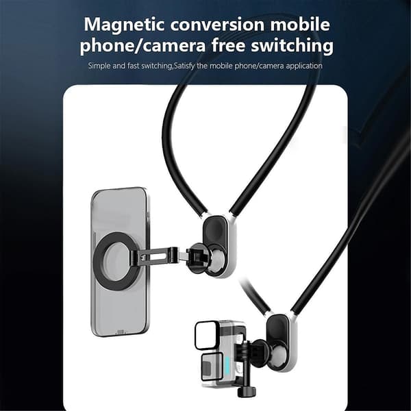 Magnetisk Nakkeholder Mount Halskæde Beslag til / // Pro Smartphone Tilbehør Hvid