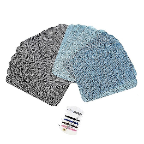 24 stk. Stryge-på-lapper til tøj Jeanslapper 4 nuancer Lapper til jeans Sy-på-lapper 7,5 x 10,5 cm/ 3 x 4,1 tommer