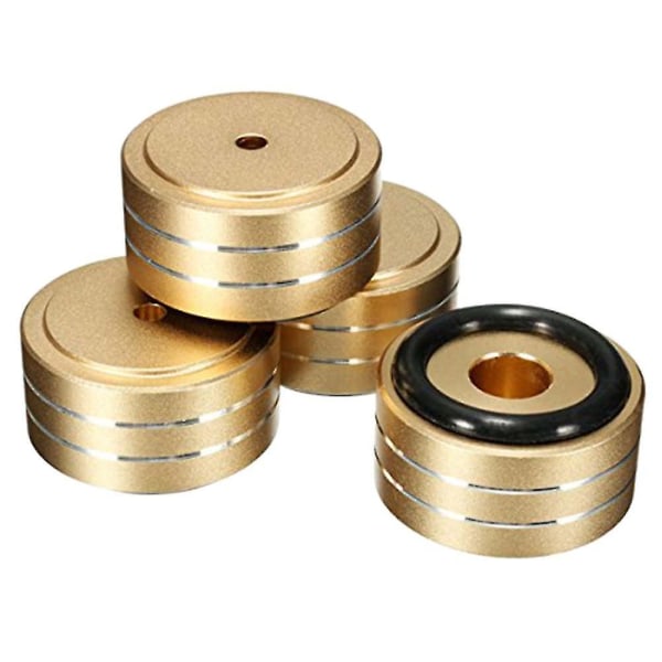 4pcs 40x20mm Aluminum Hifi Amp Speaker Isolation Stand Turntable Dac Feet Pad (gold)