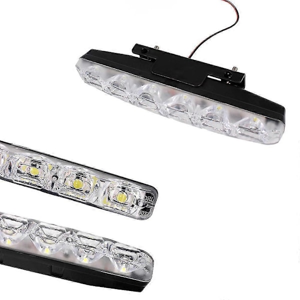 2 stk. Bil Auto Kjørelys Daglys Bil Styling Lampe 6LED Vanntett