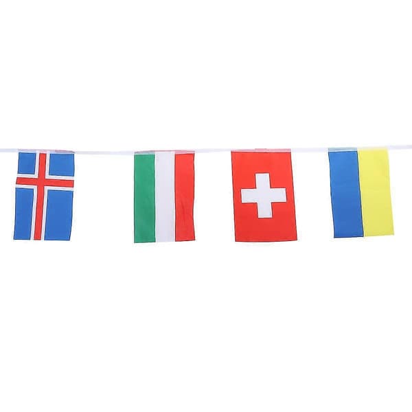 Fotball Dekor String Flagg Bannere Europacup String Flagg Nasjonalflagg Banner Land Flagg Vimpel
