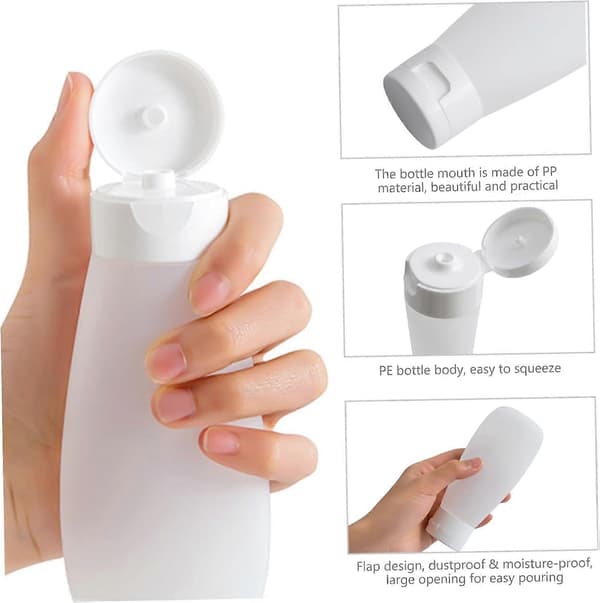 5 stk. Reiseflasker for Toalettsaker 100 ml Reiseflaske med Vippelokk