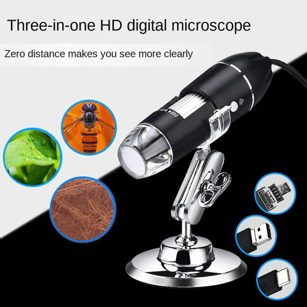 1600X USB digital mikroskopförstoringsmikroskopkamera, kompatibel för fönster 7/8/10, handhållen