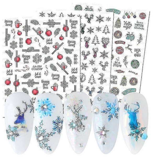 Julserie Nageldekaler Julgran Snögubbe Dekaler Enkla