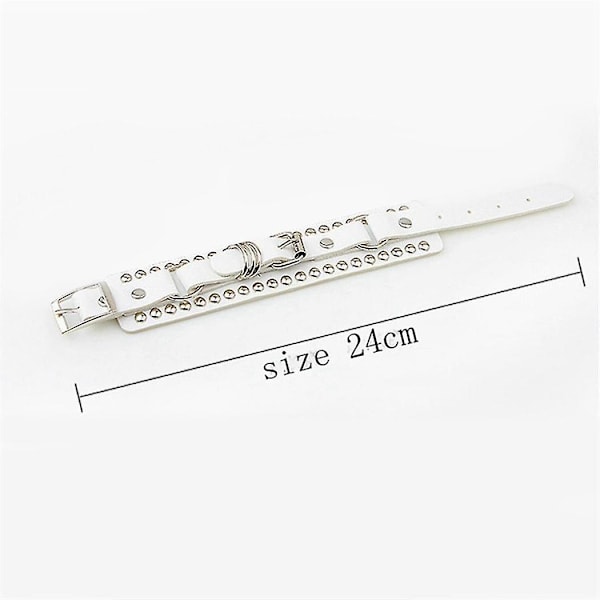 Unisex Punk Rocker Armband Gotisk Läder Manschett Med Spikar Nitar Dubbar Justerbart Armband För C