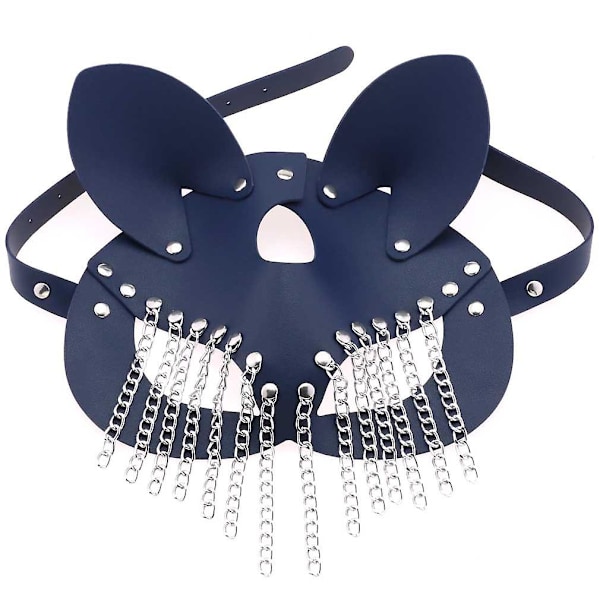 Naisten seksikäs naamio, tupsut, puoli kasvot, kettu, cosplay, nahka, seksi naamio, Halloween-juhlanaamio, naamiaiskoulu, hienot naamiot, punk-kaulus