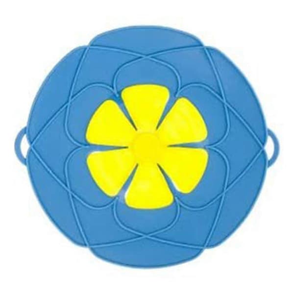 28 cm Silikon Anti-överflödeslock, grytlock Silikon Spill Stopp Lock Blue