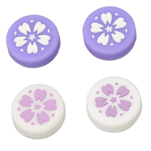 4 stk. Thumb Grip Caps til Switch Blød silikone Forebyg Slip Udskiftning Joystick Caps Thumb Stick Caps til Switch Lite Lilla