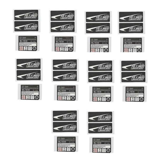 10 Sets Of Bl1830 Label Lithium Ion Battery 18v 6.0ah Sticker Label Suitable For 18v Battery Logo