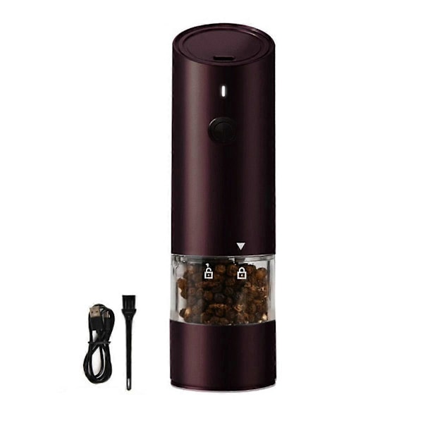 Sähköinen suola- ja pippurimylly USB-latauksella, automaattinen suola- ja pippurimylly, sopii keittiöihin ja ravintoloihin, D