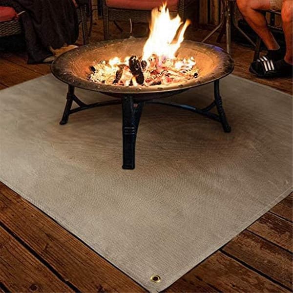 Eldstadsskyddsmatta - 99 x 99 cm Brandsäker Filt för Under Eldstad Utomhus Inomhus Trädäck Gräs