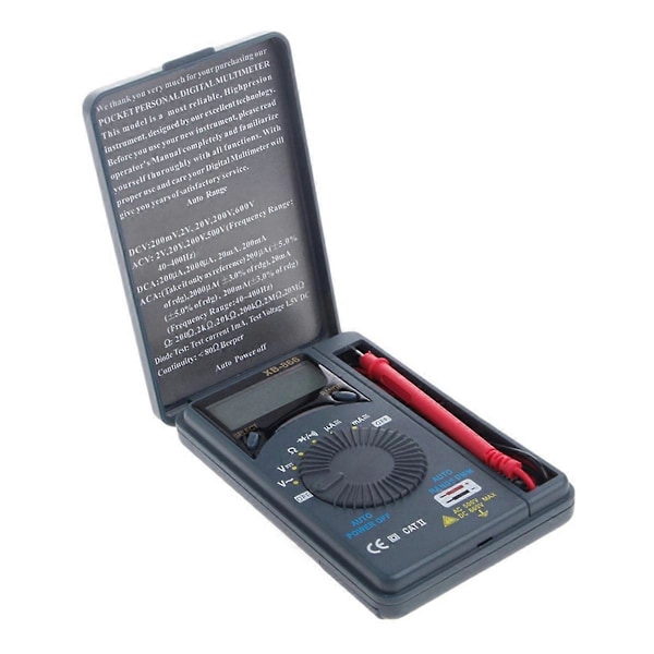 XB866 Mini Auto Range LCD Voltmeter Tester Værktøj AC/for DC Lomme Digital Multimeter