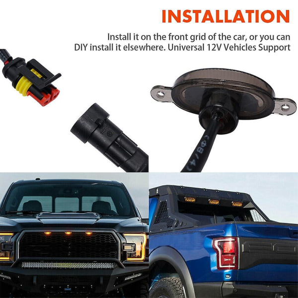 4x Style Røgfarvede Linser Amber Led Forlygte Grill Kørelys Til F-150 F150 2009-2018