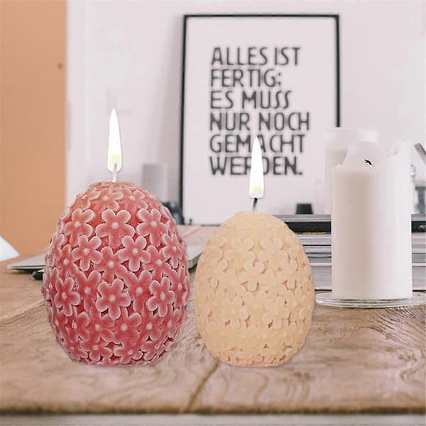 Snida Blomma Ägg Silikon Ljusform Catharanthus Boll Tvål Harts Gipsform Chokladkaka, L