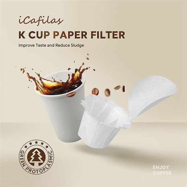 150 st kaffefilterpapperskopp för livsmedelskvalitet filterpappershållare kaffemaskin pappersfilterkapsel K