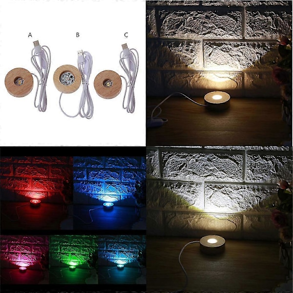 LED Rund Form Vit Ljusstativ Bas För Kristaller/glas Harts Konst Ornament