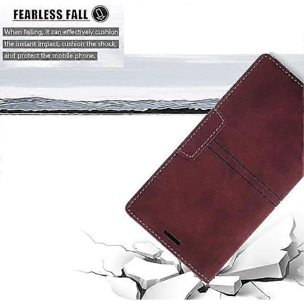 Fodral för iPhone 13 Pro Fodral med Korthållare rött PU Läder Fodral Plånboksfodral för Apple iPhone 6,1 Tum