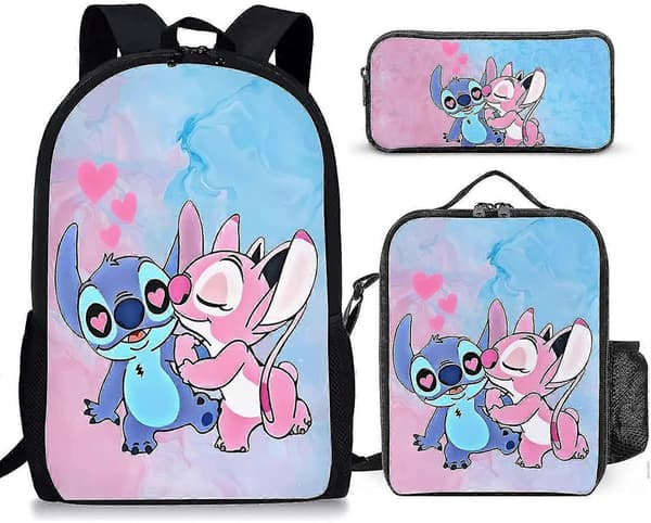 Stitch Skoletaske Rygsæk i Tre Dele Style 5