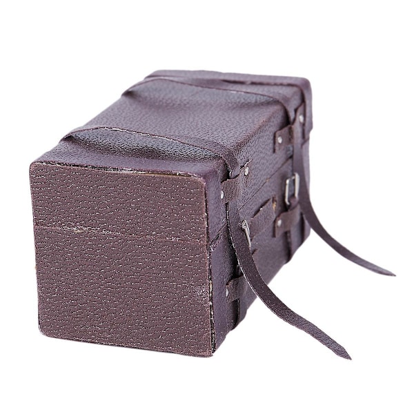 1:12 Dockhus Miniatyr Läderträ Resväska Mini Bagagebox