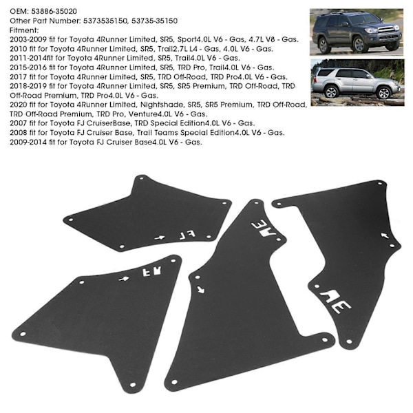 4 stk. Fender Liner Guard Splash Seals Klips 5373535150 Passer for 4 Runner FJ Cruiser