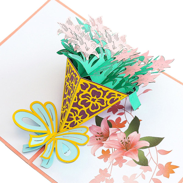 3D Blomster Træ Mønster Valentinsdag Kort Papir Upscale Unikke Gaver Kort til Festival