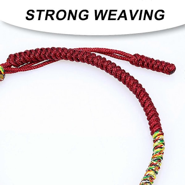 4 stk. Lykkebringende Mini Reb Buddhistisk Håndlavet Knude Armbånd, Tilbehør til Kvinder og Teenagepiger - Style 1