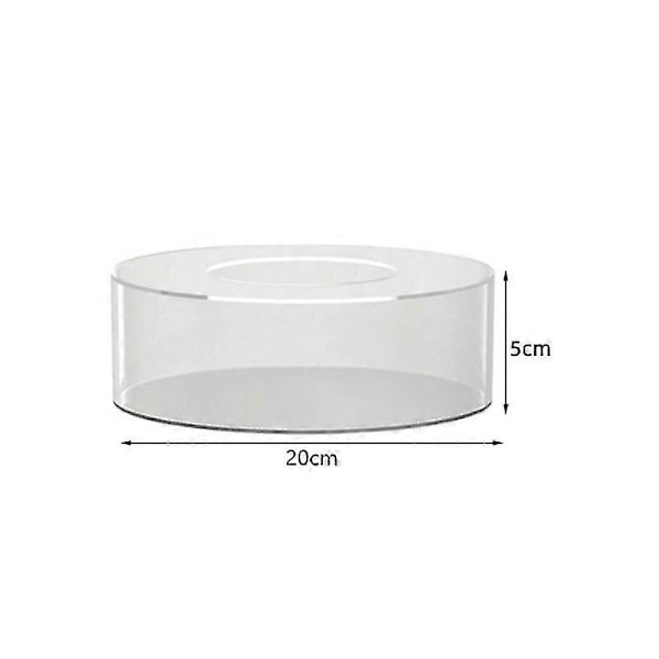 Akryl Tårta Displaybräda Rund Tårta Displaybricka DIY Tårta Påfyllningsbar Bräda Bas Klar Tårta Stativ Verktyg, rund 20x20x5cm