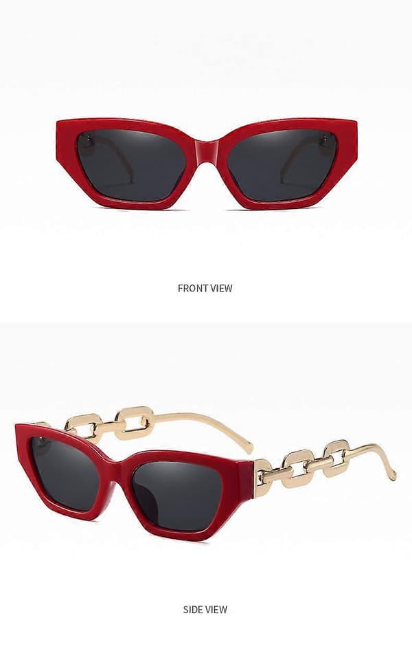 Wekity Högmodiga Metallkedja Arm Flat Top Aviator Solglasögon