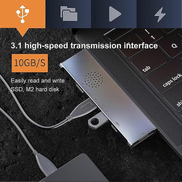 Dual-end Type-c Han til Dual HDMI-kompatibel USB3.1 PD 60W Dockingstation til MacBook Pro
