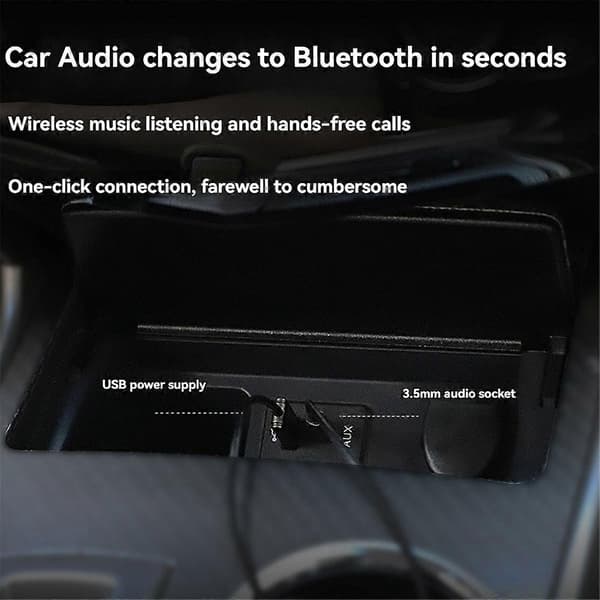 Bluetooth 5.1 AUX Autoadapteri USB - 3,5 mm:n liitin Dongle-kaapeli Handsfree Auton langaton Bluetooth Tr