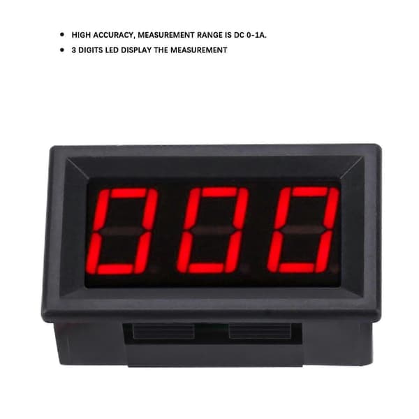 3-cifret LED Digital Amperemeter Strøm Måler Panel Mikrojustering DC0-1A (Rød)