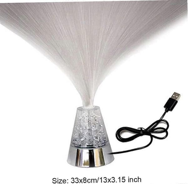 Fiberoptisk Lampe LED Farveskiftende Natlampe Stemningsafslappende Lys med USB