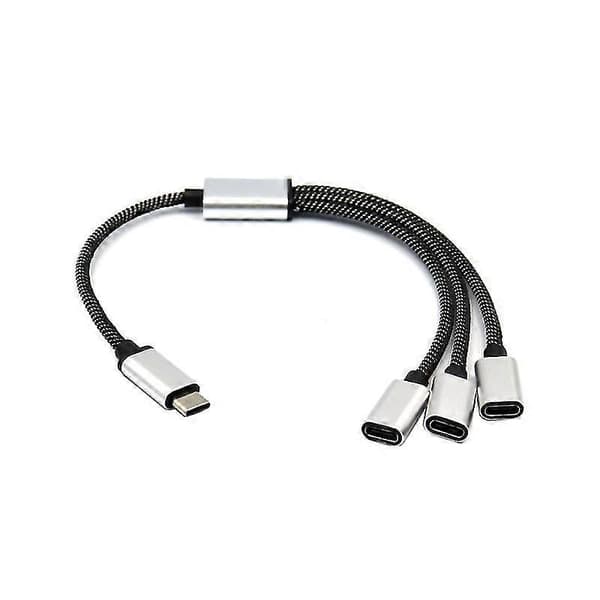 USB C Hann til 3 USB C Hunn Splitter for Type C Telefoner, Nettbrett, Laptoper