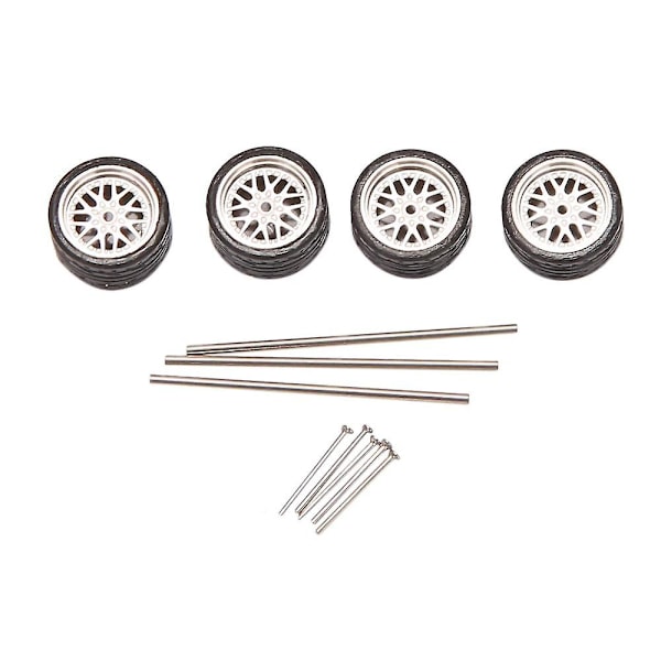 4pcs 1/64 Scale Steamer Alloy Wheels Tire Alloy Model Car General Modified Tire For 1:64 Vehicles G