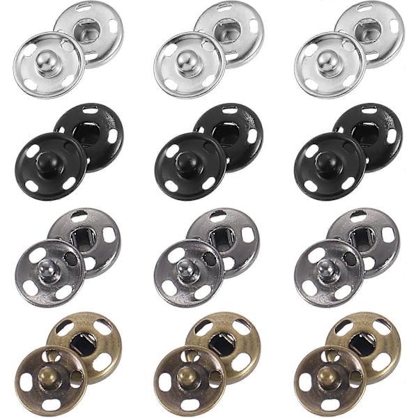 200 Sarjaa Ompelu Napit, 12mm Painonapit Metalliset Kiinnikkeet Vaatteille DIY Käsityöt