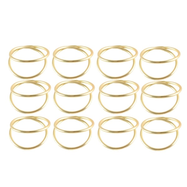 12 Pack Simple Design Napkin Rings Gold For Wedding Thanksgiving Christmas Party Dinner Table