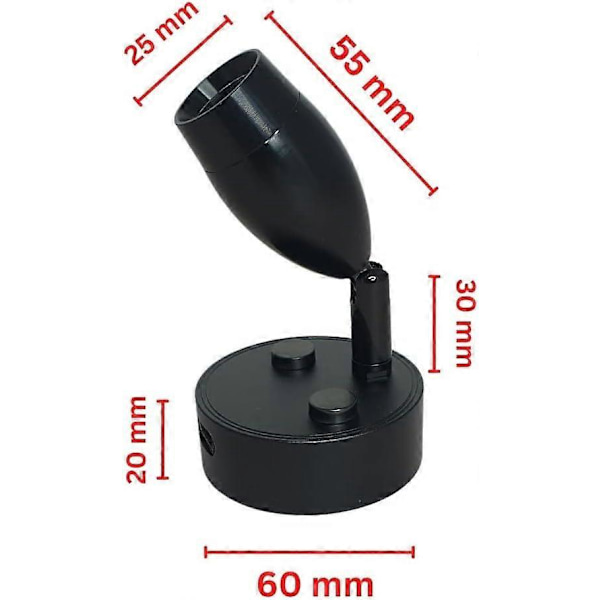 LED Leselys 12V-24V 3W Svart Spotlight, Berøringskontrollert Bryter, USB-Lading, For Caravan Bobil Båt Sengelampe
