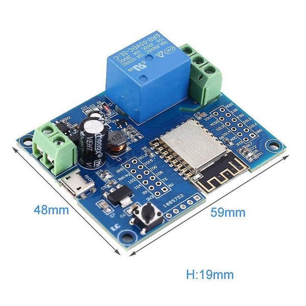 Wifi Relay Controller Module, Dc 5v 8v-80v Esp8266 Wireless Controller Module Esp-12f For Iot Smart