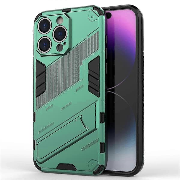 Til iPhone 16 Pro-deksel PC+TPU Støtsikkert telefondeksel med støtte -