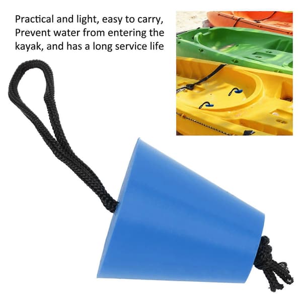 8 stk/sett Kajakk Skupper Plugg Silikon Avløpshull Propp Stopper med Lanyard for Kano Blå