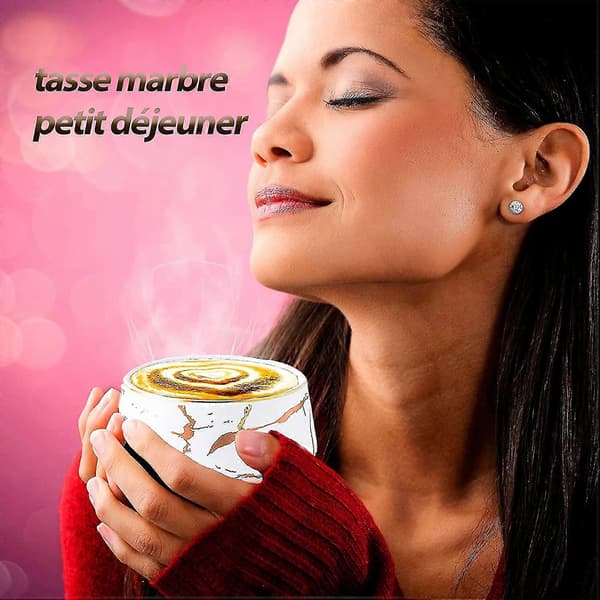 Stiliserad Keramisk Cappuccino Och Örtte Kaffe Tekopp Set Typ 300ml Vit Guld Pate