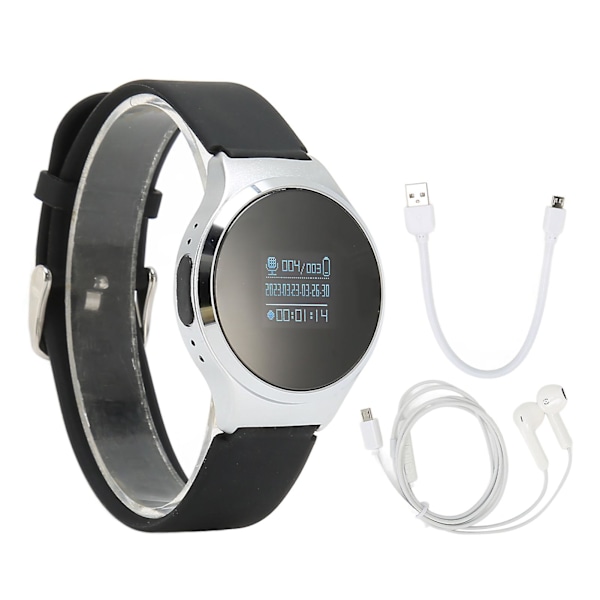 S8 Röstinspelare Klocka HD Brusreducering MP3 Funktion Filkryptering Automatisk Spara Röstaktiverad Inspelare för Föreläsning 8GB