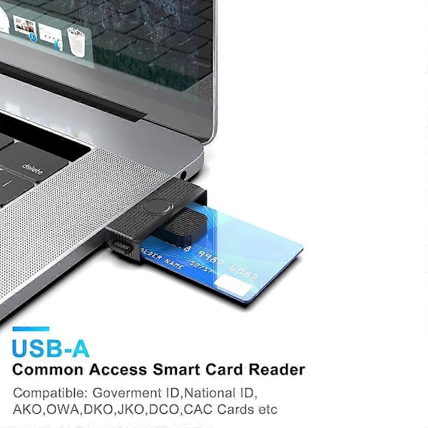 USB 2.0 Smart Card Reader Bankkort SIM-kortläsare ID-kortläsare Smart Card Reader för PC Dator