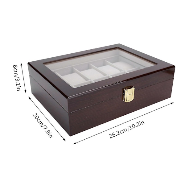 Klockbox Organizer Display Fint Trä 10 Fack Lyxigt Fodral Smyckesdisplay Förvaringslåda YEMAA